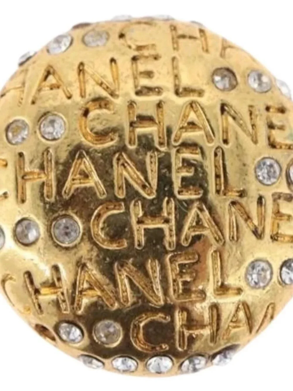 CHANEL Rhinestone Earring metal Gold Tone CC Auth ka2829 - Picture 7 of 11